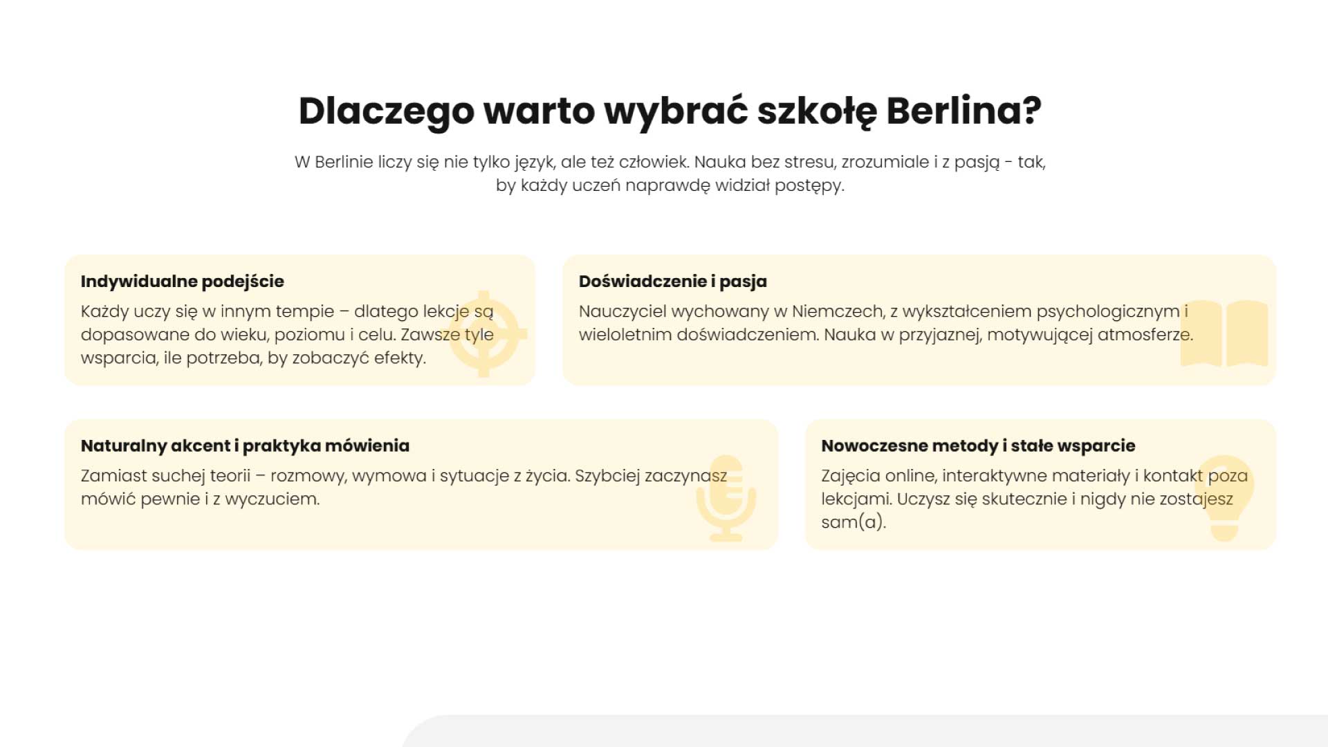 strona internetowa szkoły językowej online