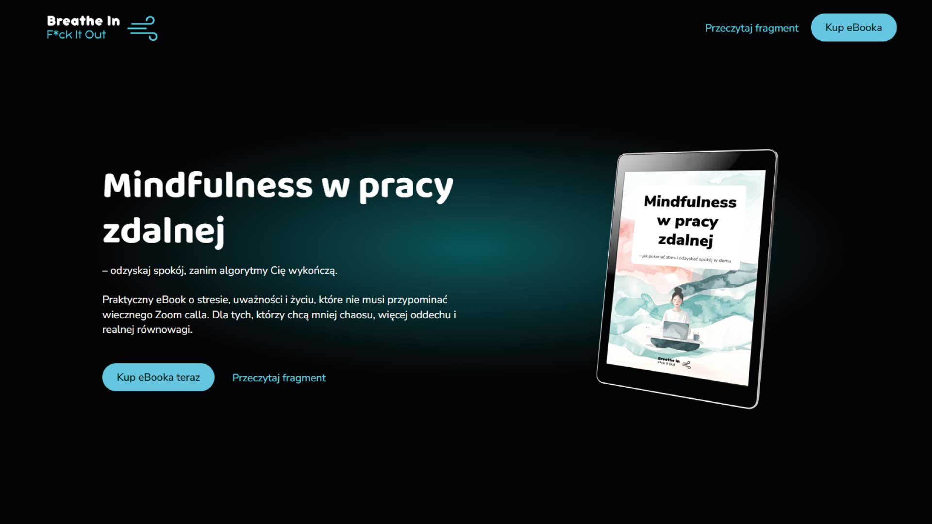 Dynamiczny hero z prezentacją eBooka