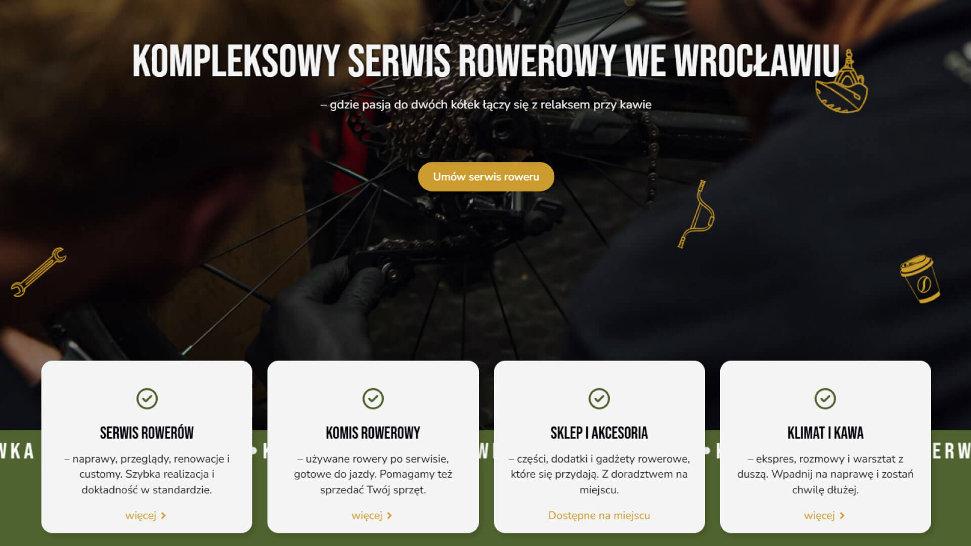 nowoczesna strona RE:CYCLE kompleksowy serwis rowerowy