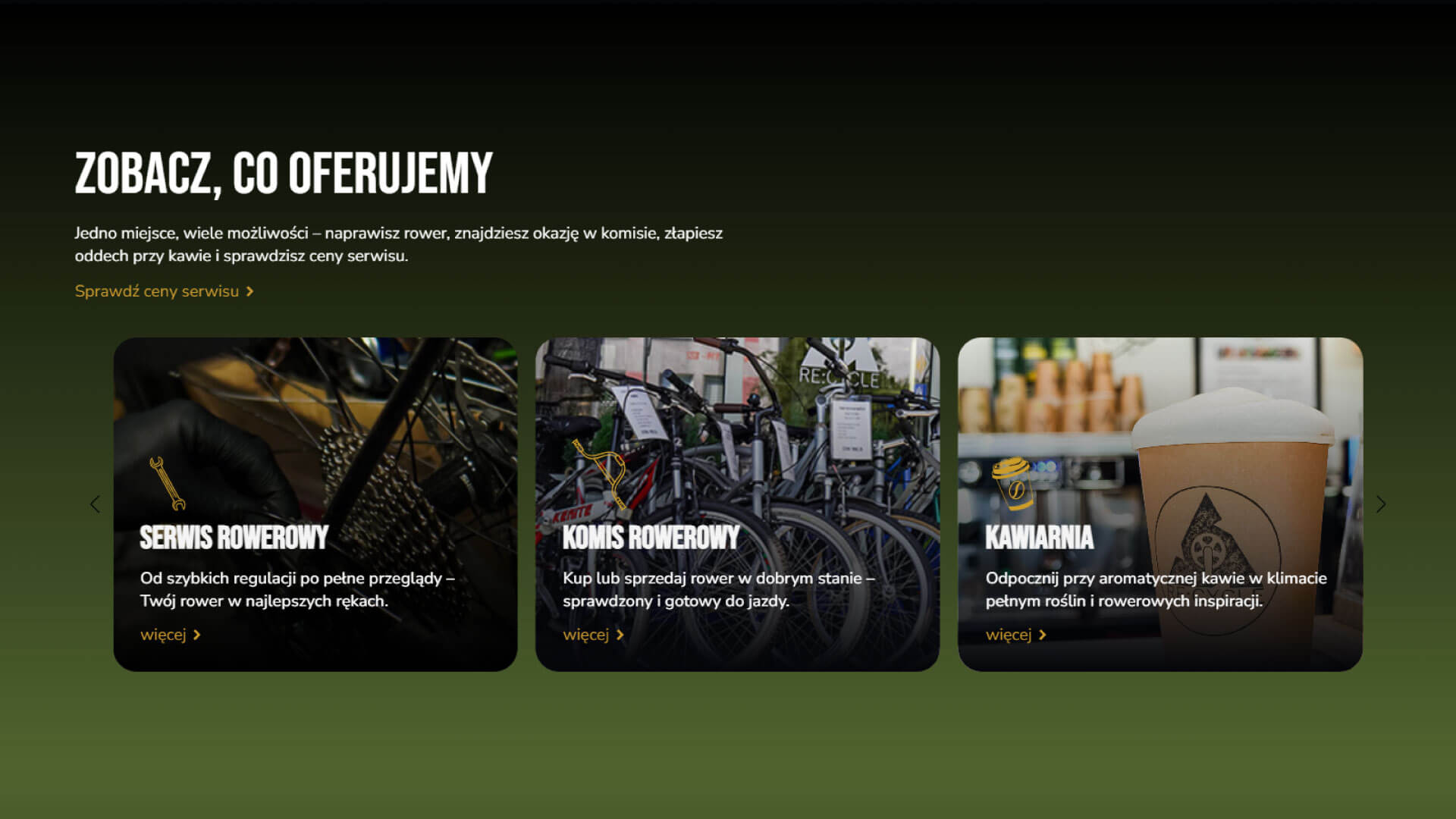 nowoczesna strona RE:CYCLE oferta