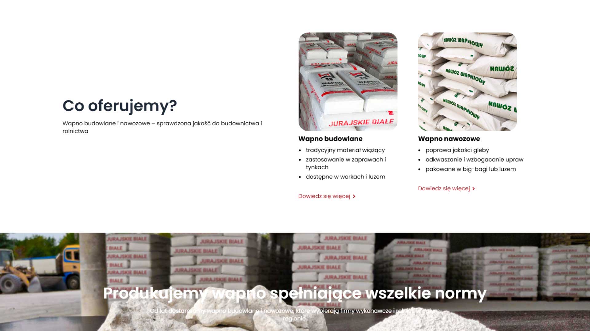 Strona dla producenta wapna