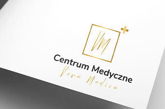 Logo Viva Medica w wersji drukowanej — element identyfikacji wizualnej marki.