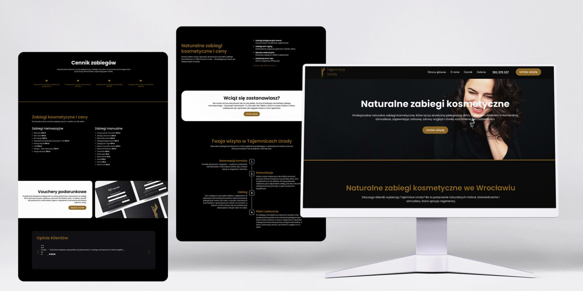 Nowoczesna strona internetowa kosmetyczka