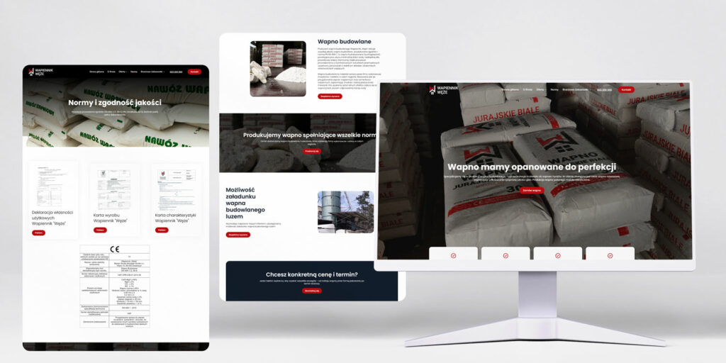 Nowoczesna strona internetowa producent wapna